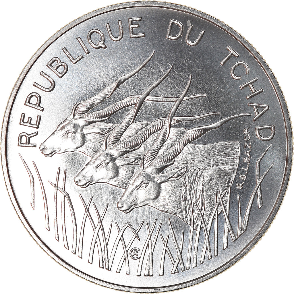 Coin, Chad, 100 Francs, 1975, Paris, ESSAI, MS(65-70), Nickel, KM:E5