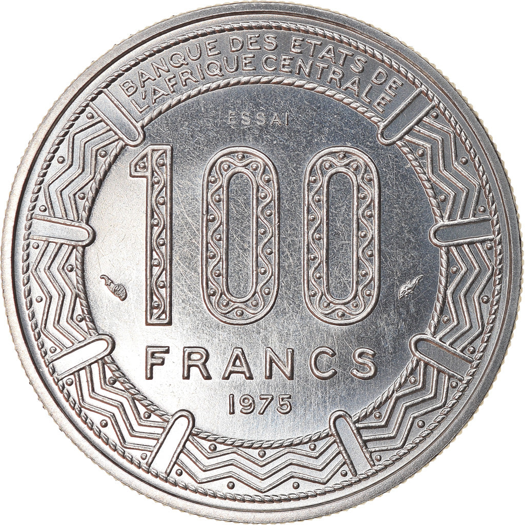 Coin, Chad, 100 Francs, 1975, Paris, ESSAI, MS(65-70), Nickel, KM:E5