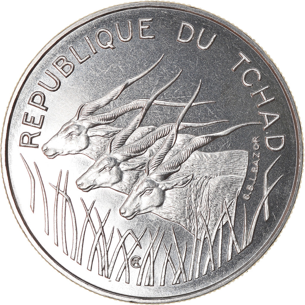 Coin, Chad, 100 Francs, 1971, Paris, ESSAI, MS(65-70), Nickel, KM:E3