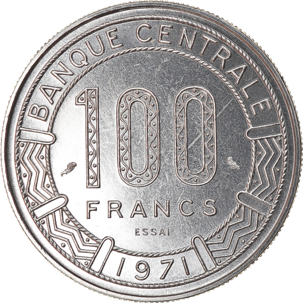 Coin, Chad, 100 Francs, 1971, Paris, ESSAI, MS(65-70), Nickel, KM:E3
