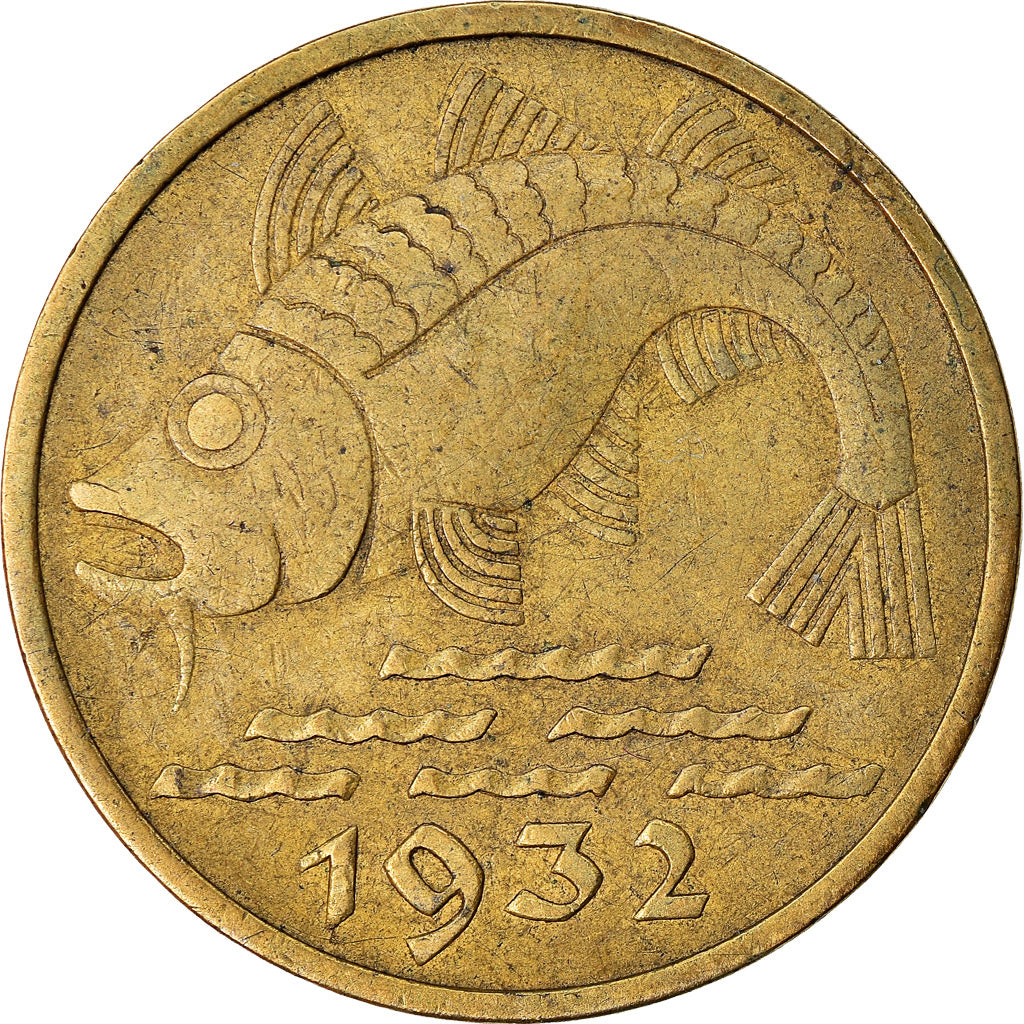 Coin, DANZIG, 10 Pfennig, 1932, EF(40-45), Aluminum-Bronze, KM:152