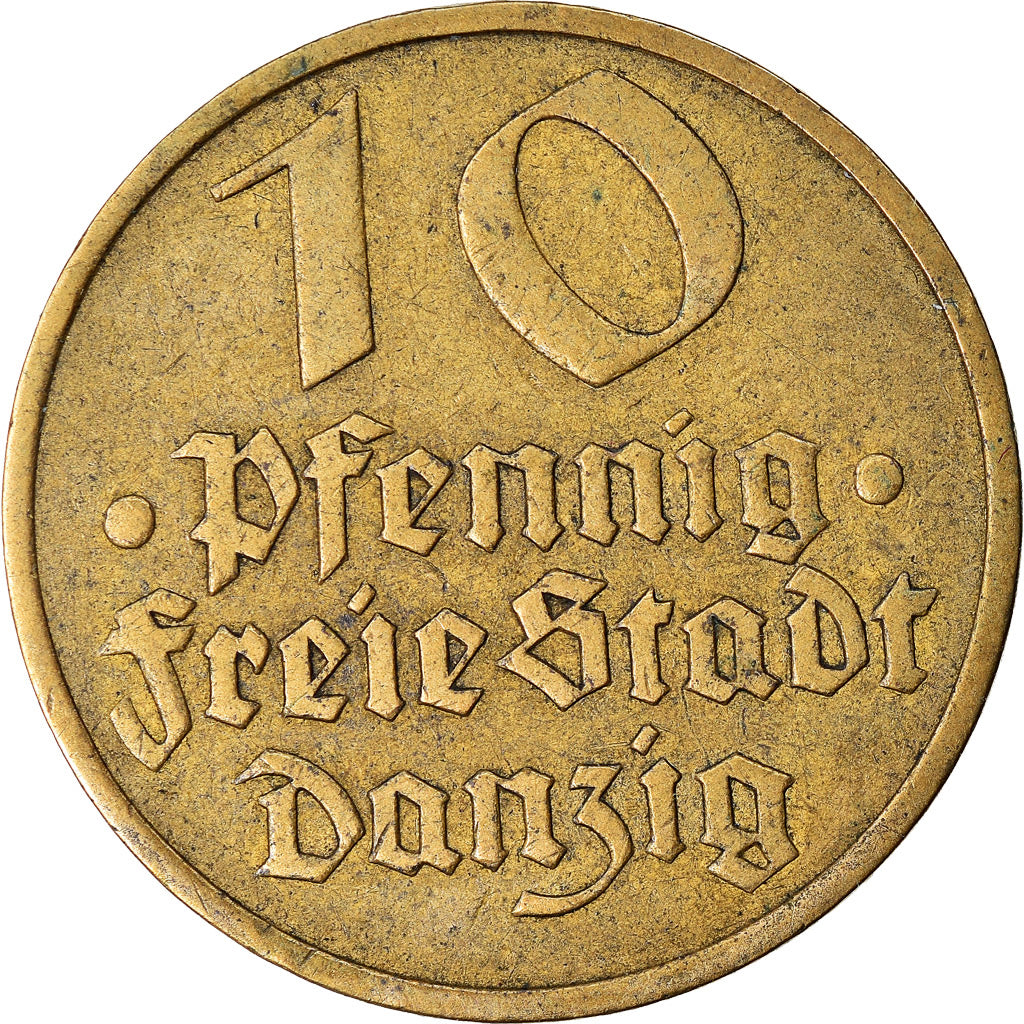 Coin, DANZIG, 10 Pfennig, 1932, EF(40-45), Aluminum-Bronze, KM:152