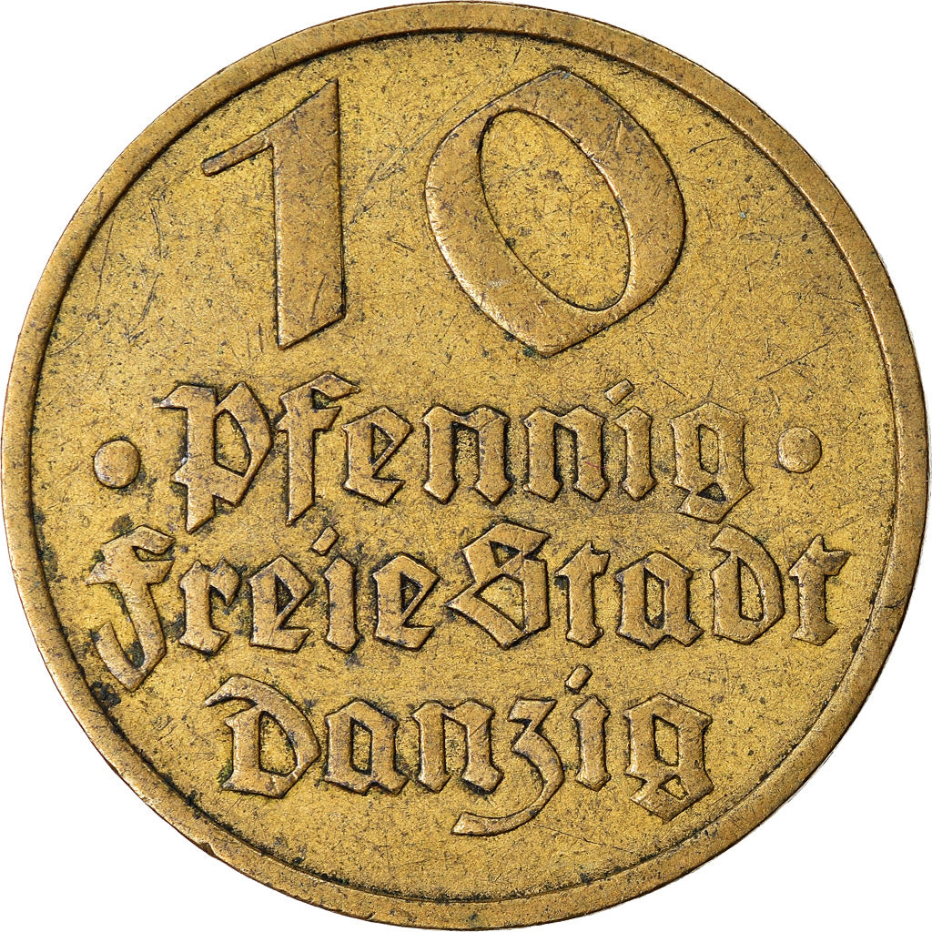 Coin, DANZIG, 10 Pfennig, 1932, VF(30-35), Aluminum-Bronze, KM:152