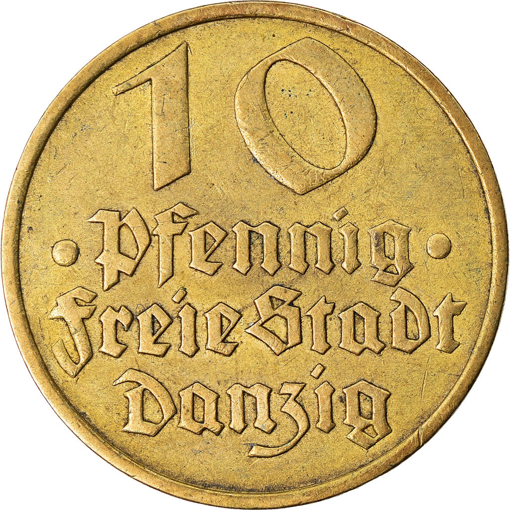 Coin, DANZIG, 10 Pfennig, 1932, AU(50-53), Aluminum-Bronze, KM:152