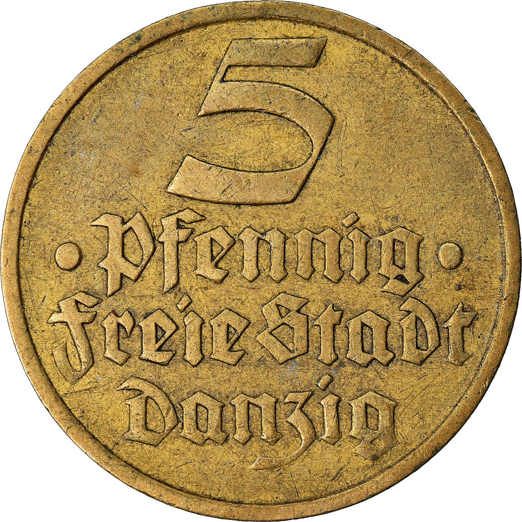 Coin, DANZIG, 5 Pfennig, 1932, AU(50-53), Aluminum-Bronze, KM:151