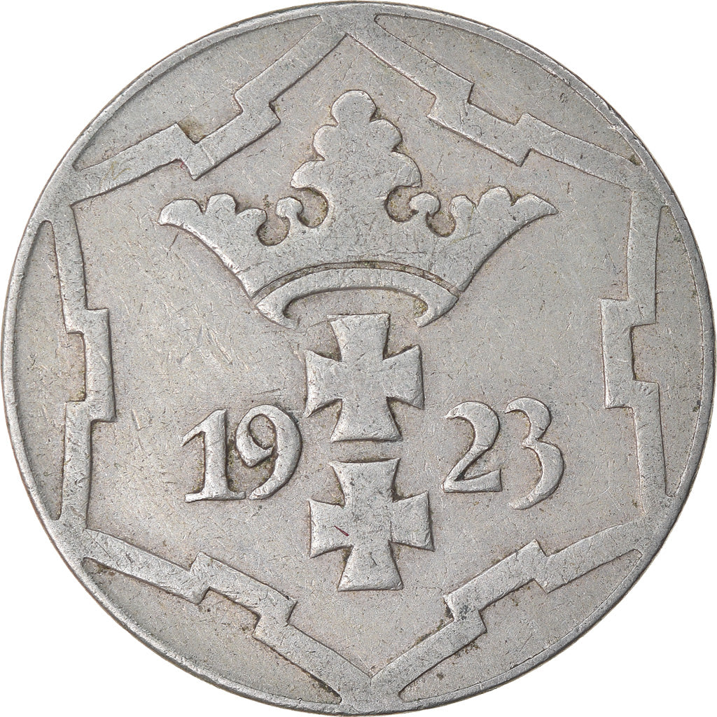 Coin, DANZIG, 10 Pfennig, 1923, EF(40-45), Copper-nickel, KM:143