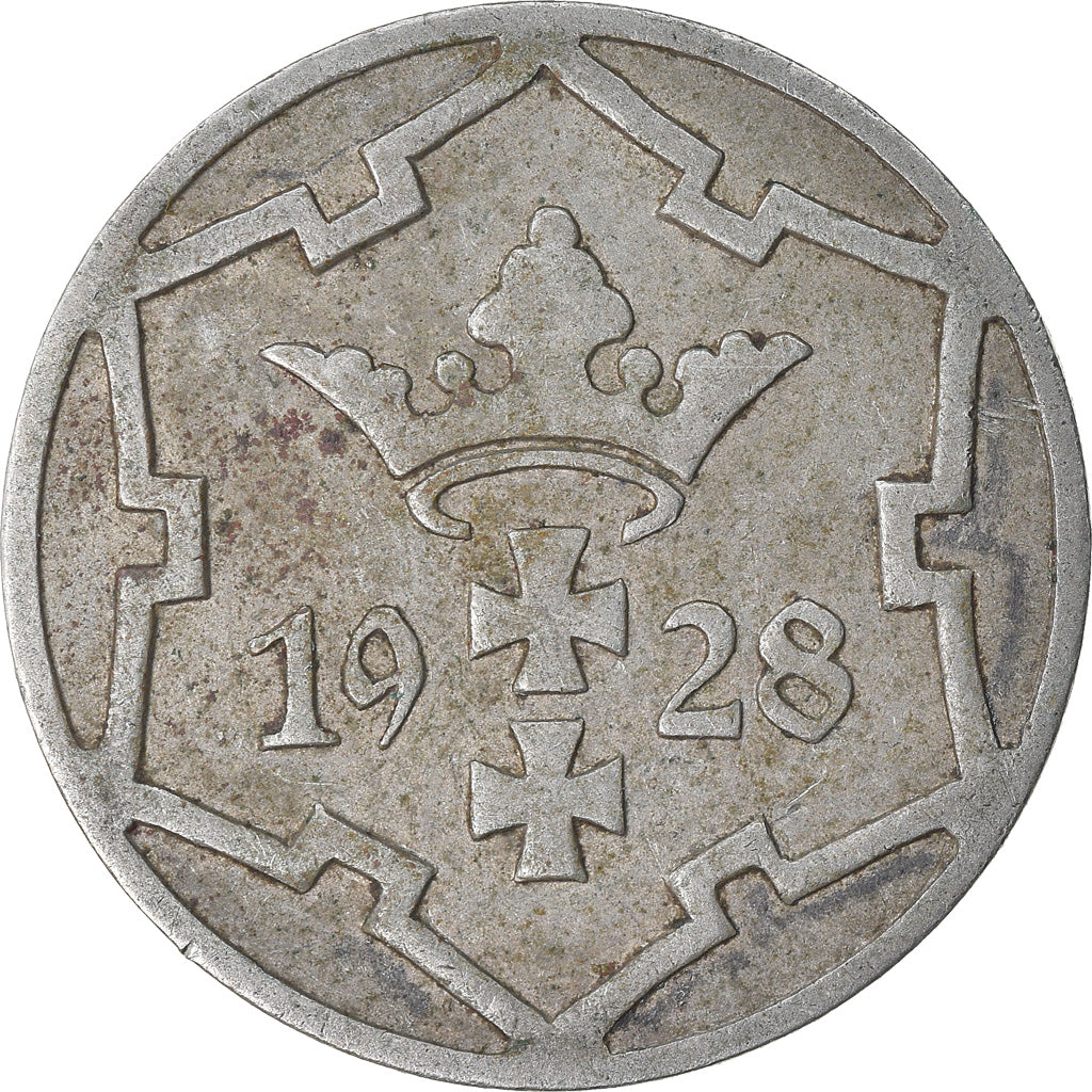 Coin, DANZIG, 5 Pfennig, 1928, EF(40-45), Copper-nickel, KM:142