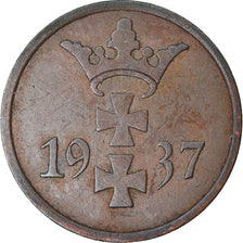 Coin, DANZIG, Pfennig, 1937, Warsaw, EF(40-45), Bronze, KM:140