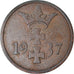 Coin, DANZIG, Pfennig, 1937, Warsaw, EF(40-45), Bronze, KM:140