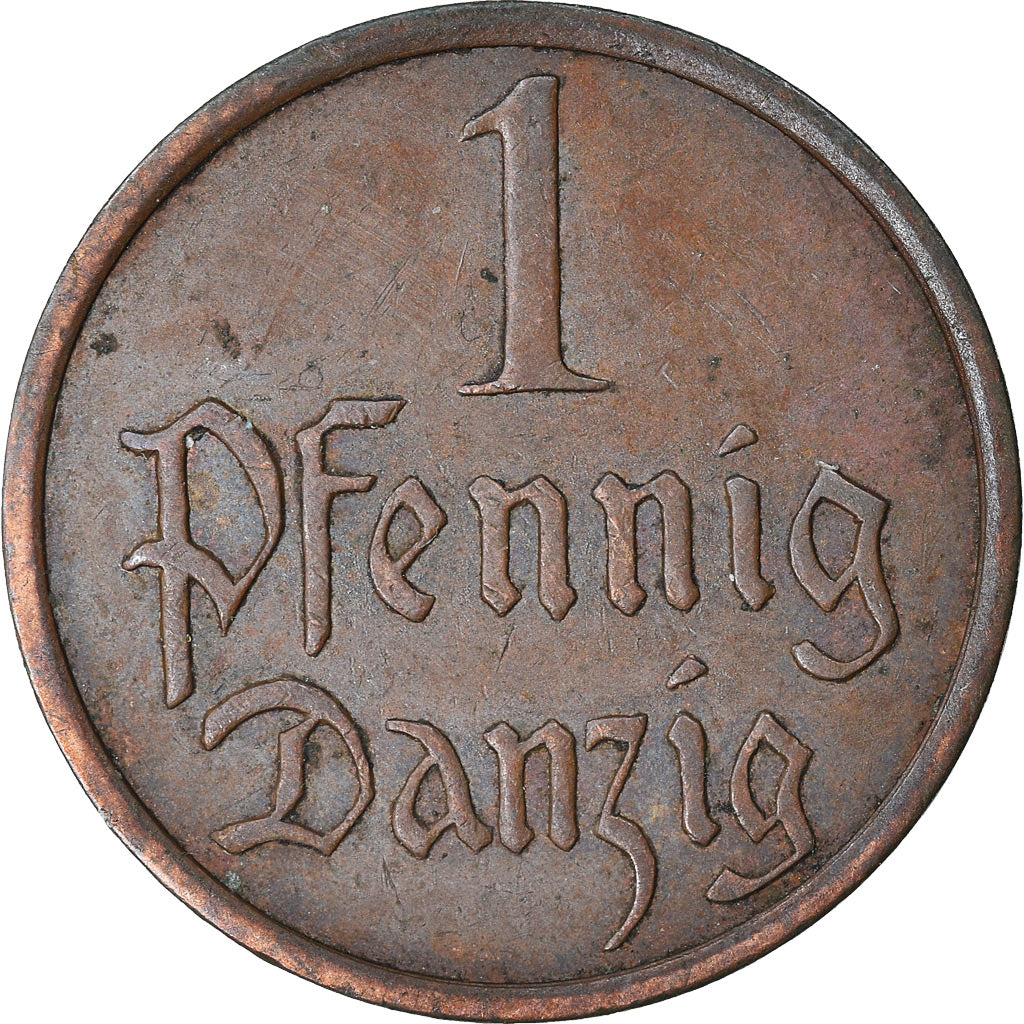 Coin, DANZIG, Pfennig, 1937, Warsaw, EF(40-45), Bronze, KM:140