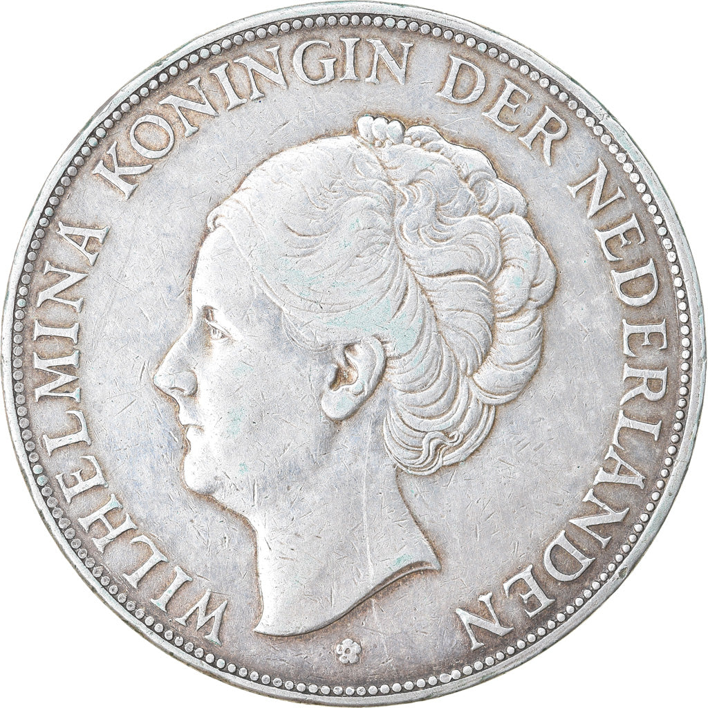 Munten, Nederland, Wilhelmina I, 2-1/2 Gulden, 1929, ZF, Zilver, KM:165