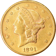 Coin, United States, Liberty Head, $20, Double Eagle, 1891, U.S. Mint, San