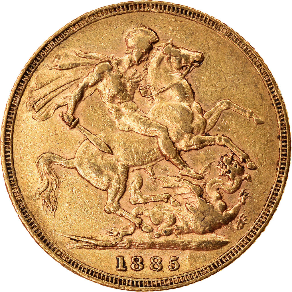 Monnaie, Australie, Victoria, Sovereign, 1885, Melbourne, TTB, Or, KM:7