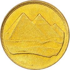 EGYPT, Piastre, 1984, KM #553.2, MS(63), Aluminum-Bronze, 18, 2.03