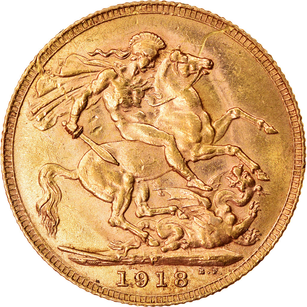 Moneta, Australia, George V, Sovereign, 1918, Perth, BB+, Oro, KM:29
