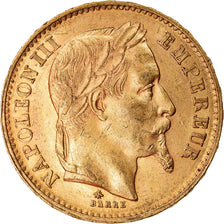 Moneta, Francja, Napoleon III, Napoléon III, 20 Francs, 1868, Paris, AU(50-53)