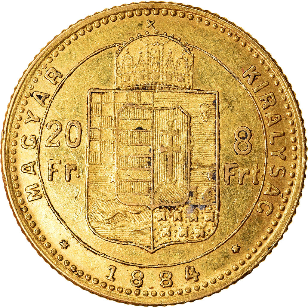 Coin, Hungary, Franz Joseph I, 8 Forint 20 Francs, 1884, Kormoczbanya