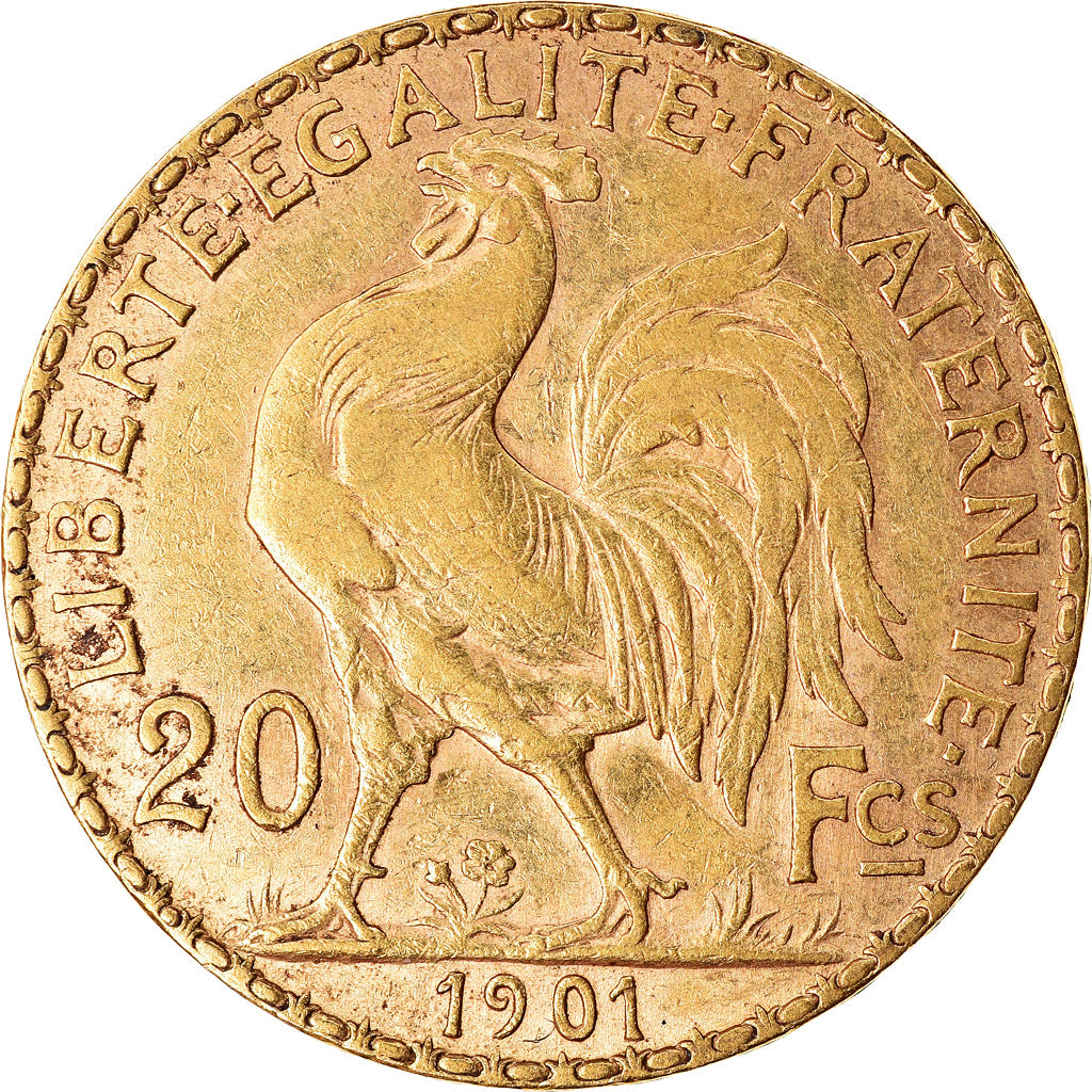 Munten, Frankrijk, Marianne, 20 Francs, 1901, Paris, ZF+, Goud, KM:847