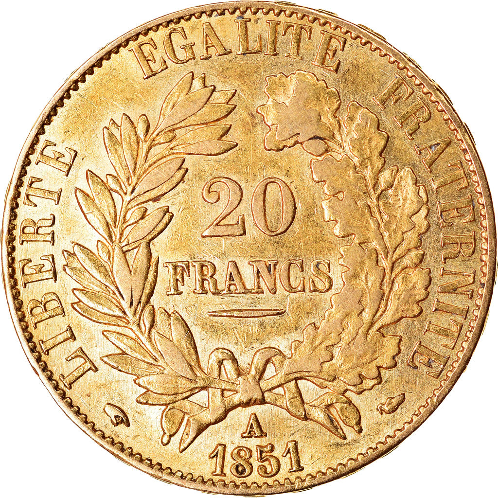 Moneta, Francia, Cérès, 20 Francs, 1851, Paris, SPL-, Oro, KM:762