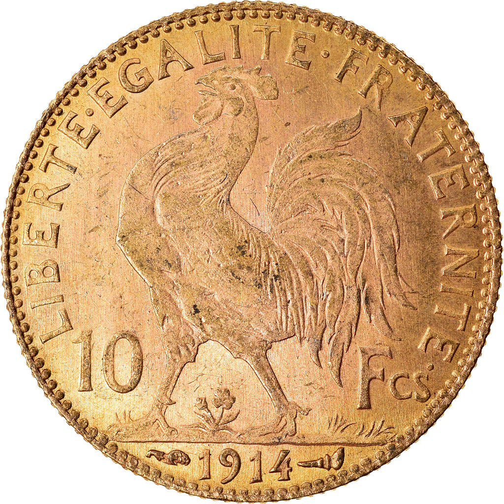 Coin, France, Marianne, 10 Francs, 1914, Paris, MS(63), Gold, KM:846