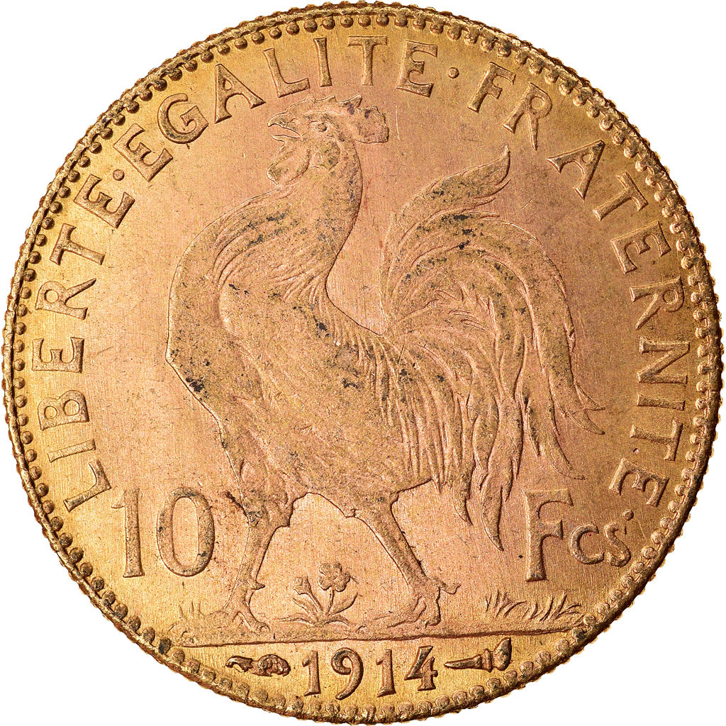 Coin, France, Marianne, 10 Francs, 1914, Paris, MS(60-62), Gold, KM:846