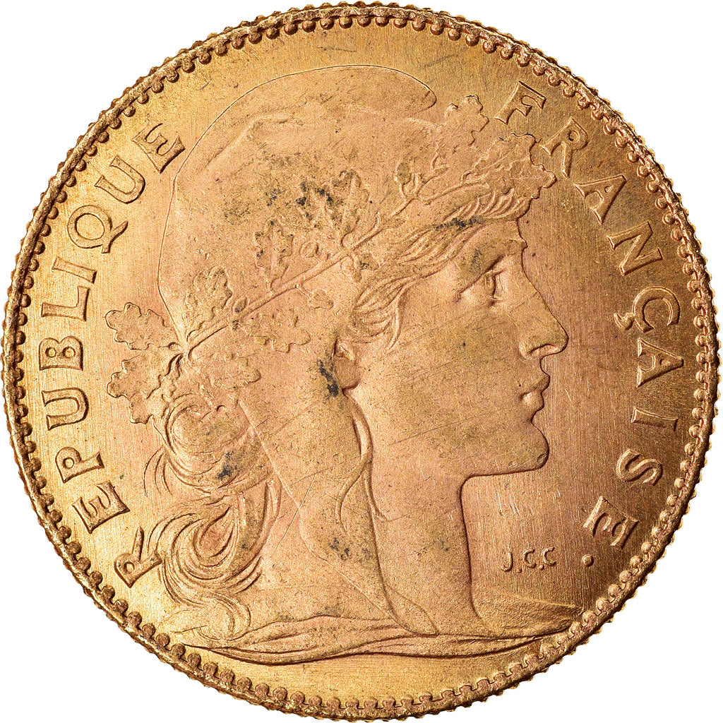 Moneta, Francja, Marianne, 10 Francs, 1914, Paris, AU(55-58), Złoto, KM:846