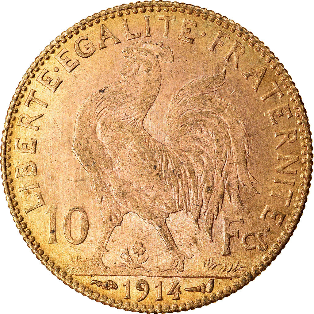 Coin, France, Marianne, 10 Francs, 1914, Paris, MS(60-62), Gold, KM:846