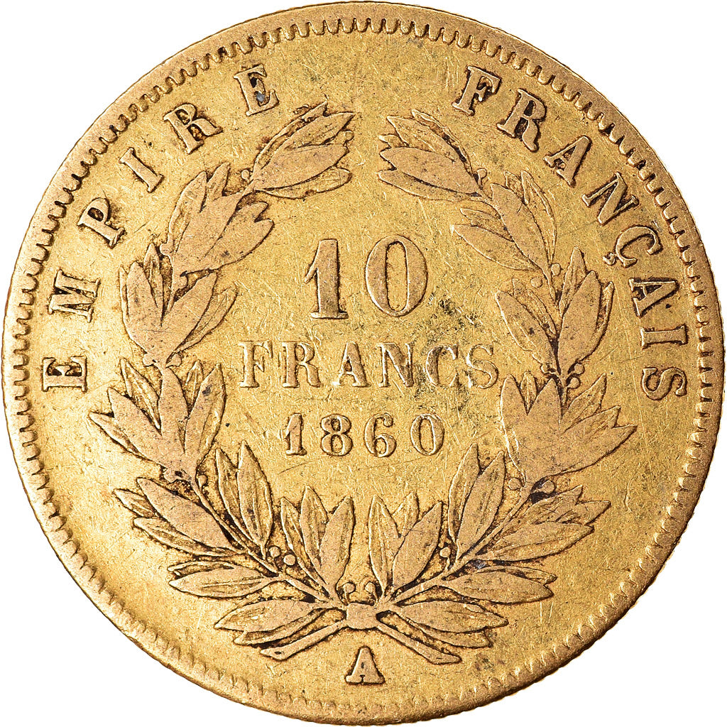 Munten, Frankrijk, Napoleon III, Napoléon III, 10 Francs, 1860, Paris, FR+