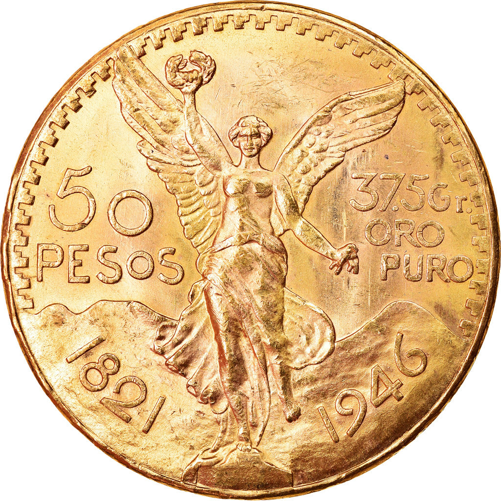 Coin, Mexico, 50 Pesos, 1946, Mexico City, AU(55-58), Gold, KM:481