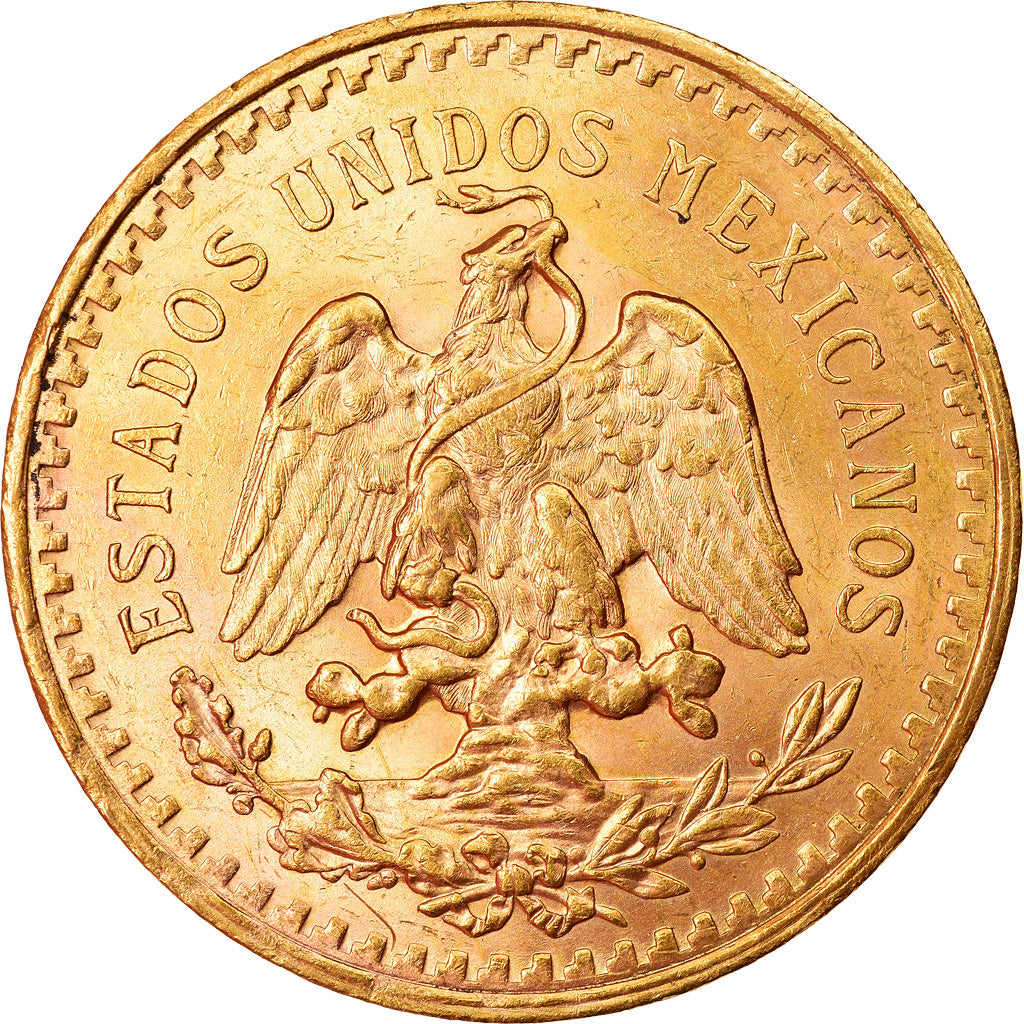Moneda, México, 50 Pesos, 1945, Mexico City, EBC, Oro, KM:481