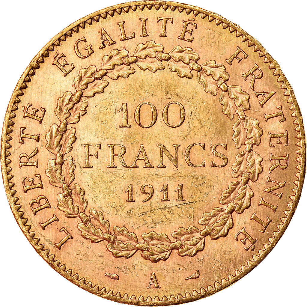 Moneta, Francja, 100 Francs, 1911, Paris, EF(40-45), Złoto, KM:858