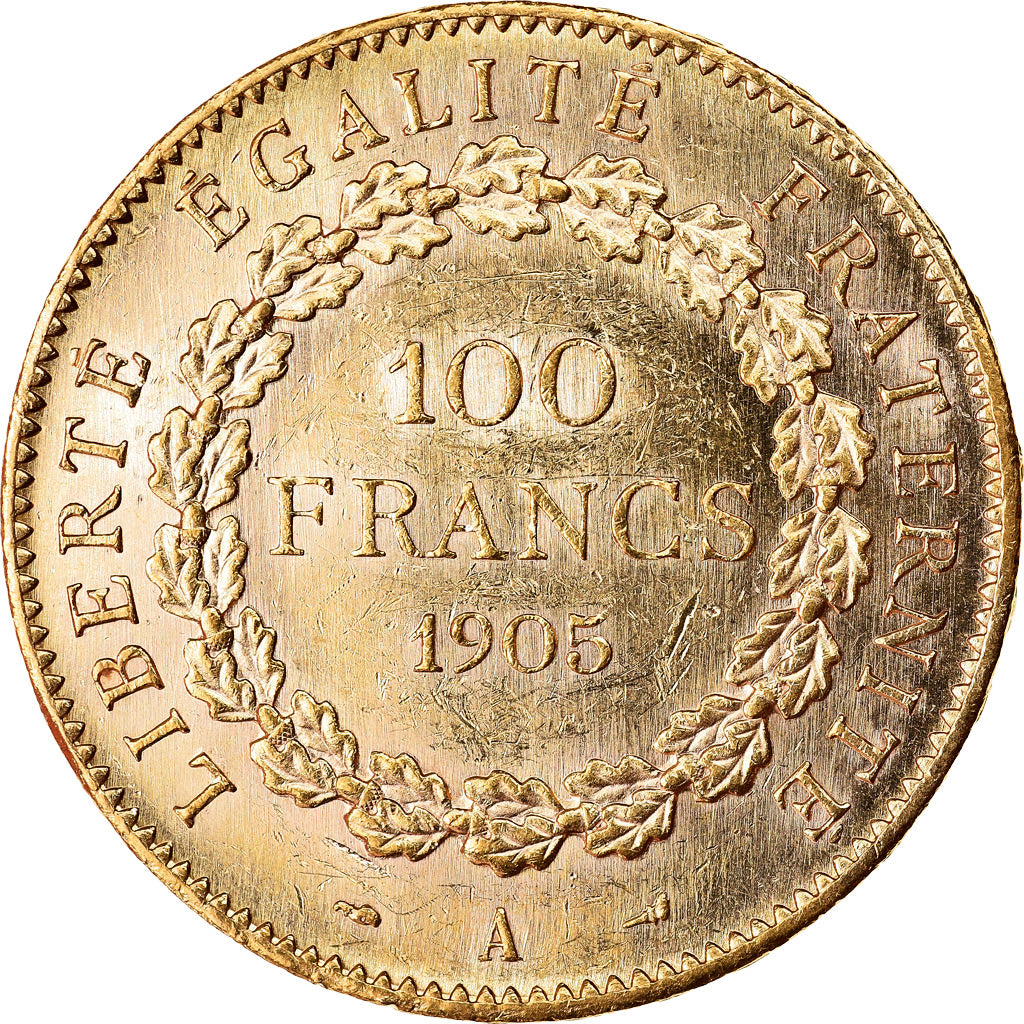Moneda, Francia, Génie, 100 Francs, 1905, Paris, MBC+, Oro, KM:832