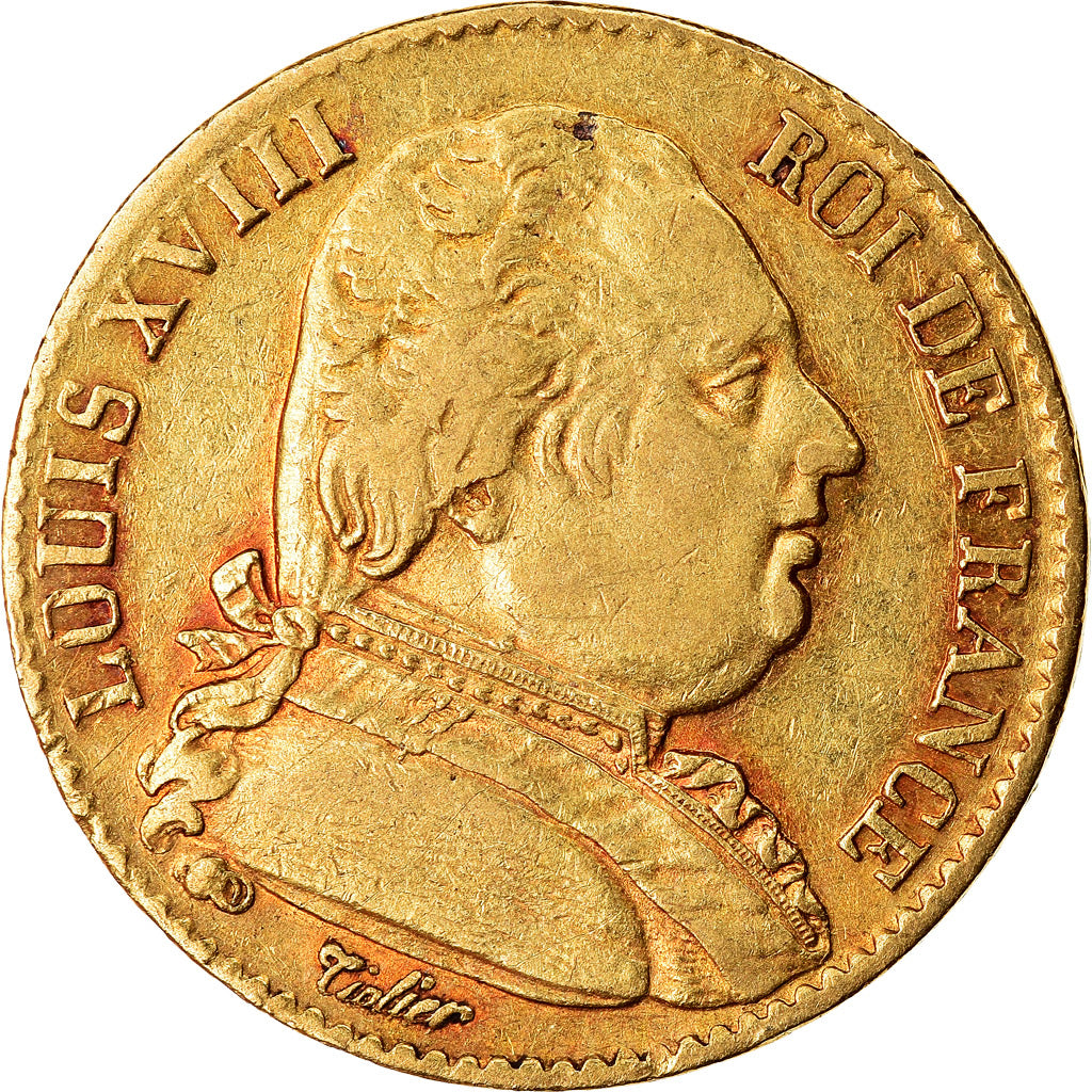 Moeda, França, Louis XVIII, Louis XVIII, 20 Francs, 1815, Paris, EF(40-45)