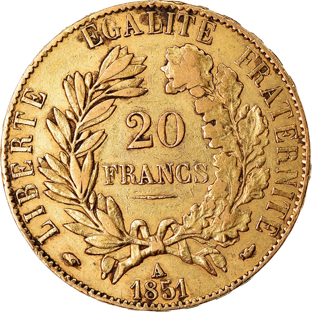 Coin, France, Cérès, 20 Francs, 1851, Paris, EF(40-45), Gold, KM:762