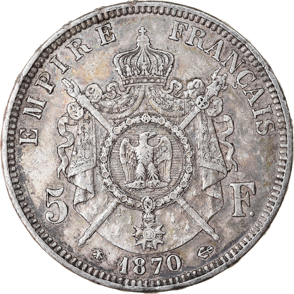Coin, France, Napoleon III, Napoléon III, 5 Francs, 1870, Paris, EF(40-45)