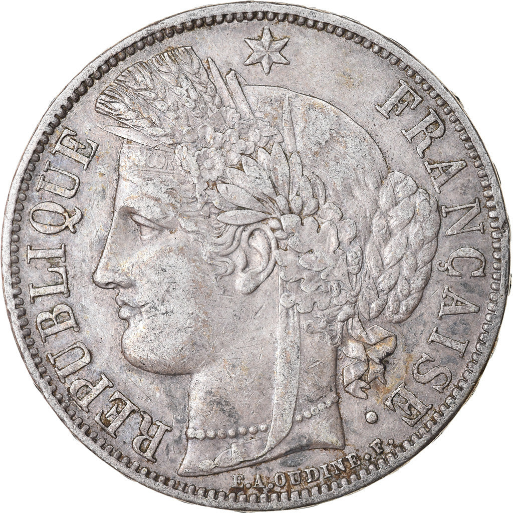 Moneta, Francia, Cérès, 5 Francs, 1870, Paris, BB, Argento, KM:818.1