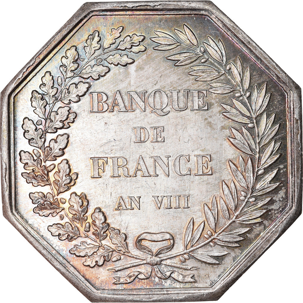 France, Medal, Banque de France, An VIII, Dumarest, AU(55-58), Silver