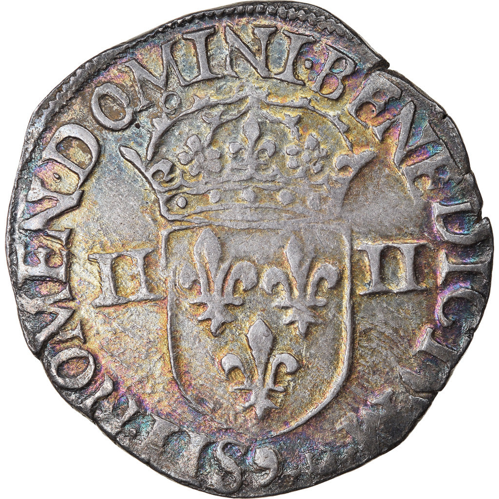 Moneta, Francja, 1/4 Ecu, 1579, Rennes, AU(50-53), Srebro, Sombart:4662