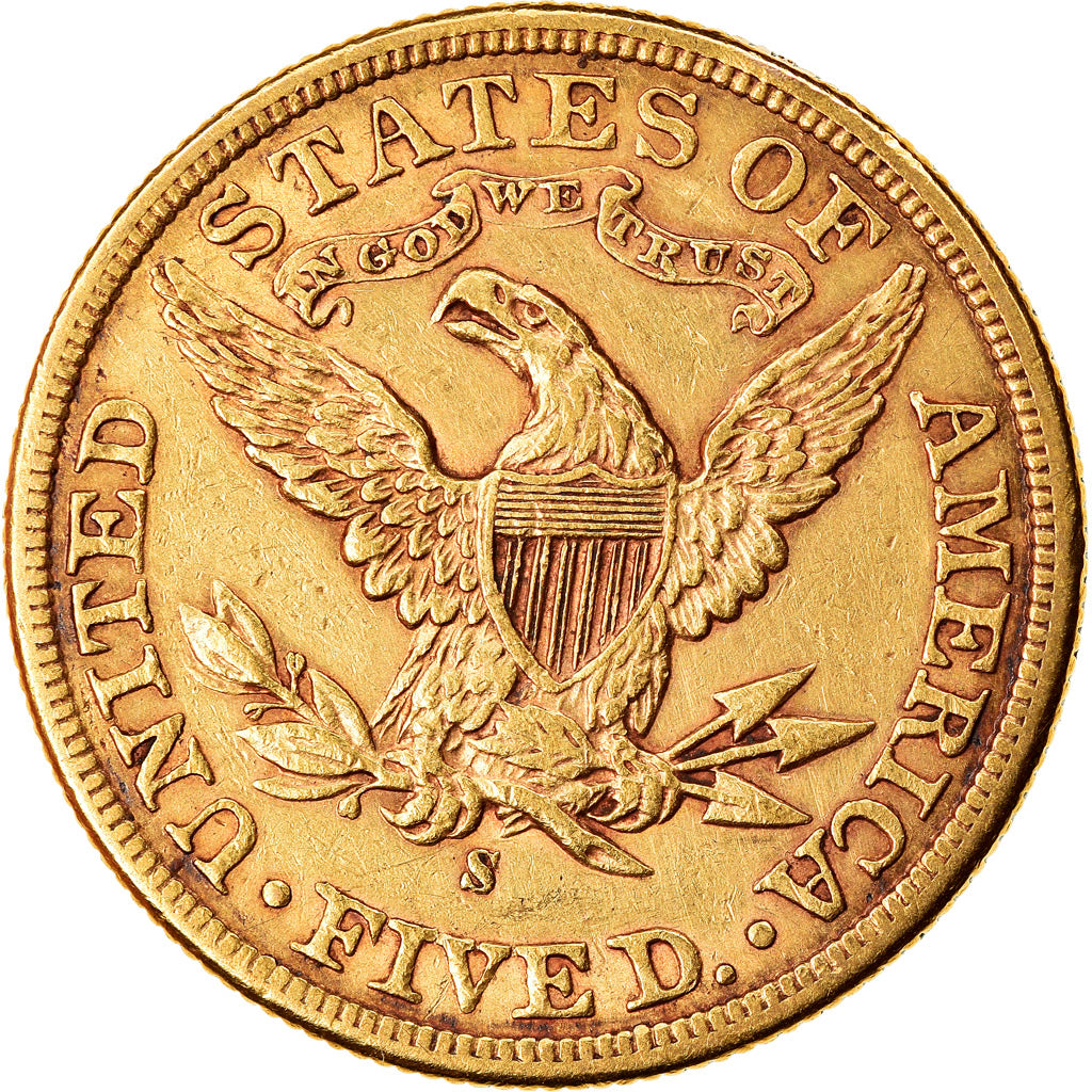 Moneta, USA, Coronet Head, $5, Half Eagle, 1898, U.S. Mint, San Francisco