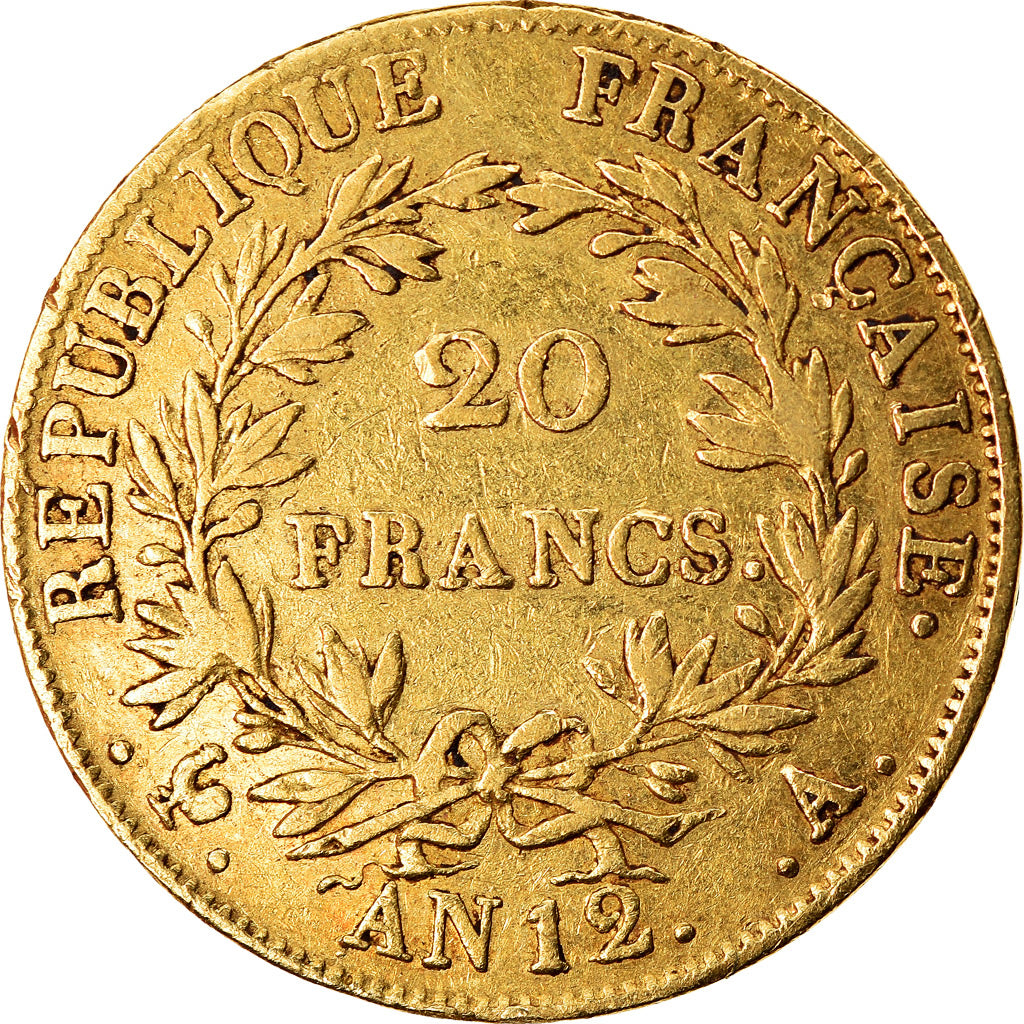 Moneda, Francia, Napoléon I, 20 Francs, An 12, Paris, MBC, Oro, KM:661