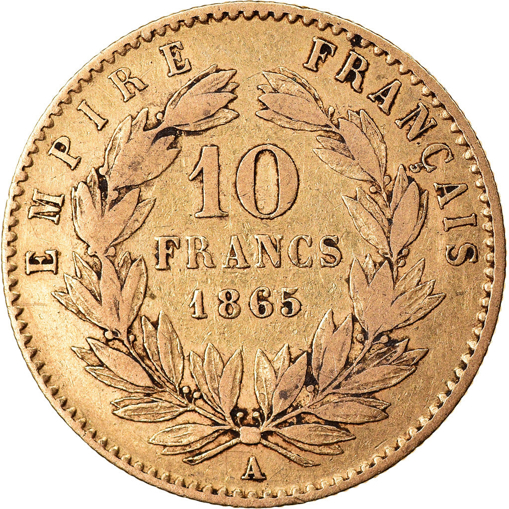Monnaie, France, Napoleon III, Napoléon III, 10 Francs, 1865, Paris, TB+, Or