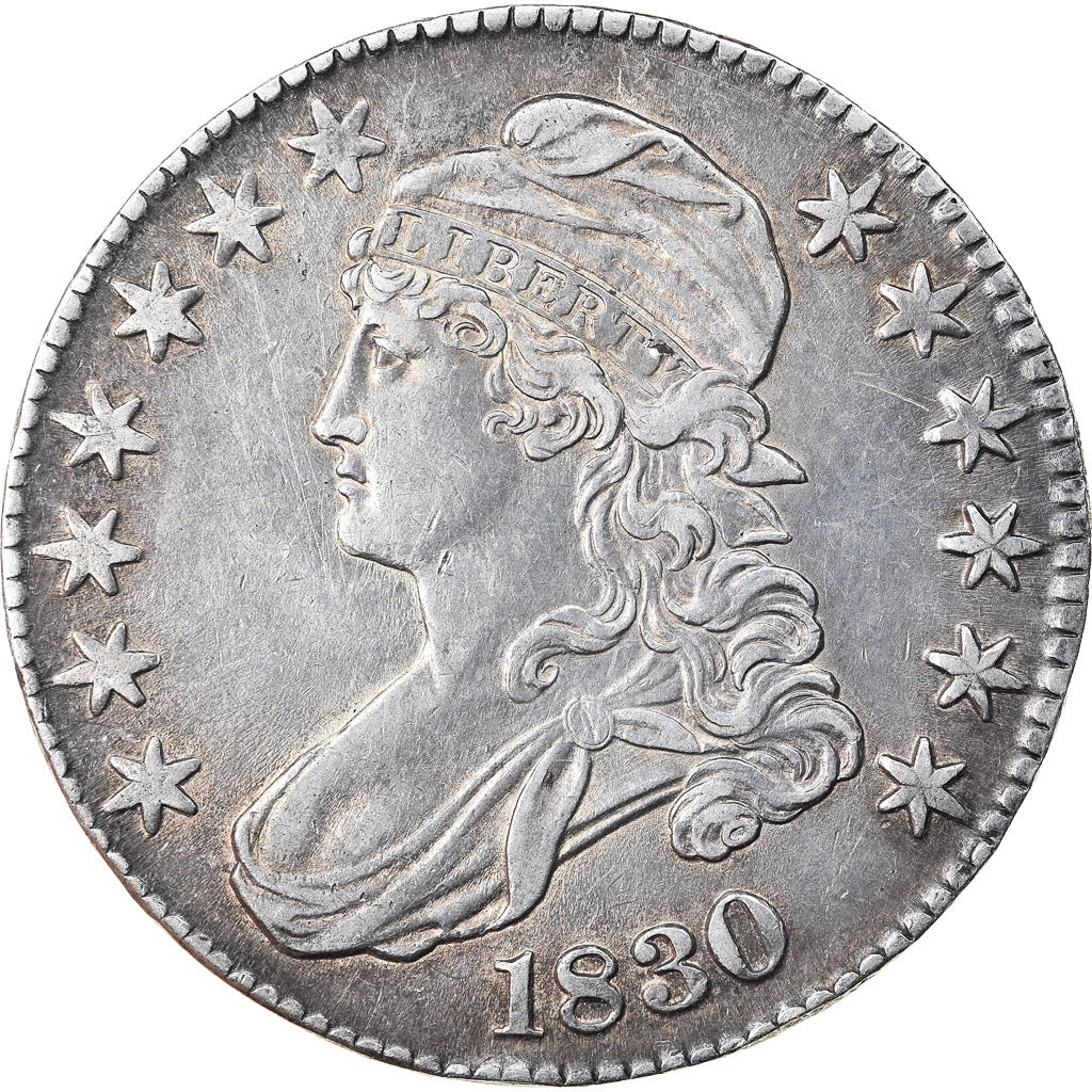 Coin, United States, Capped Bust, Half Dollar, 1830, U.S. Mint, Philadelphia