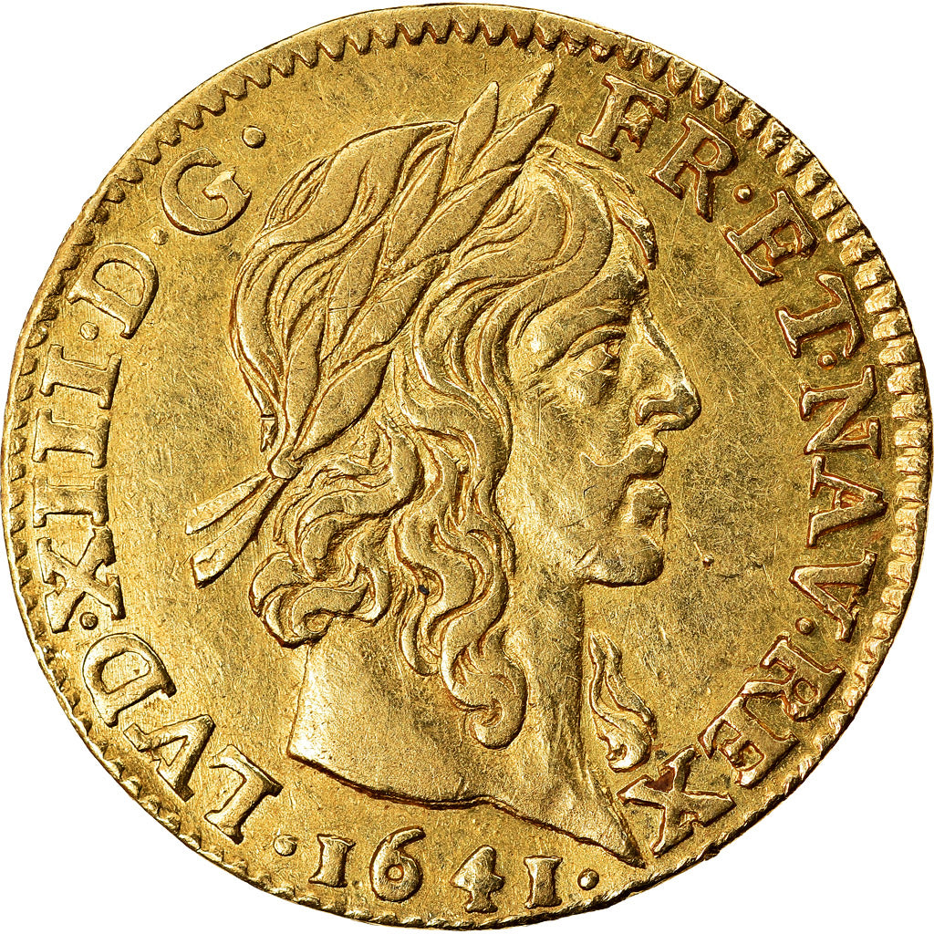 Monnaie, France, Louis XIII, 1/2 Louis d'or, 1641, Paris, TTB+, Or, Gadoury:57