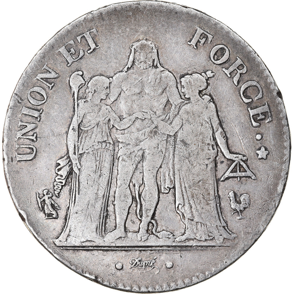 Monnaie, France, Union et Force, 5 Francs, AN 11, Paris, TB+, Argent