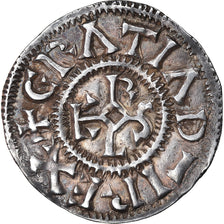 Moneta, Francia, Charles le Chauve, Denarius, 864-875, Rennes, BB+, Argento