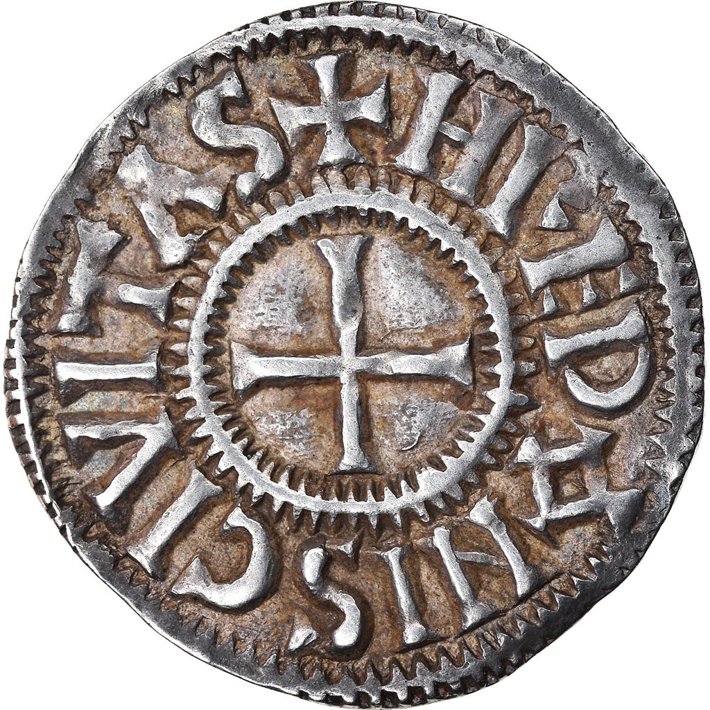 Moneda, Francia, Charles le Chauve, Denarius, 864-875, Rennes, MBC+, Plata
