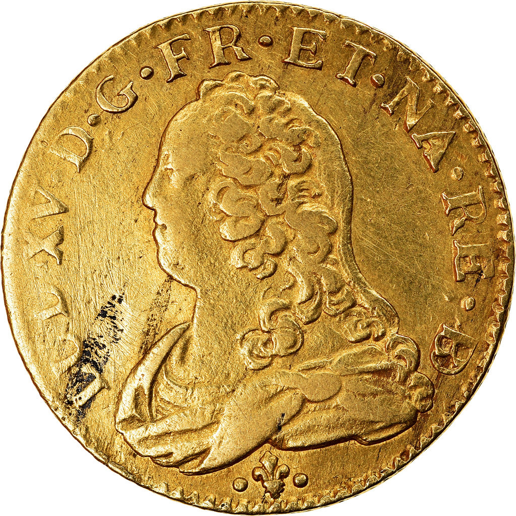 Coin, France, Louis XV, Louis d'or de Béarn aux lunettes, Louis d'Or, 1728