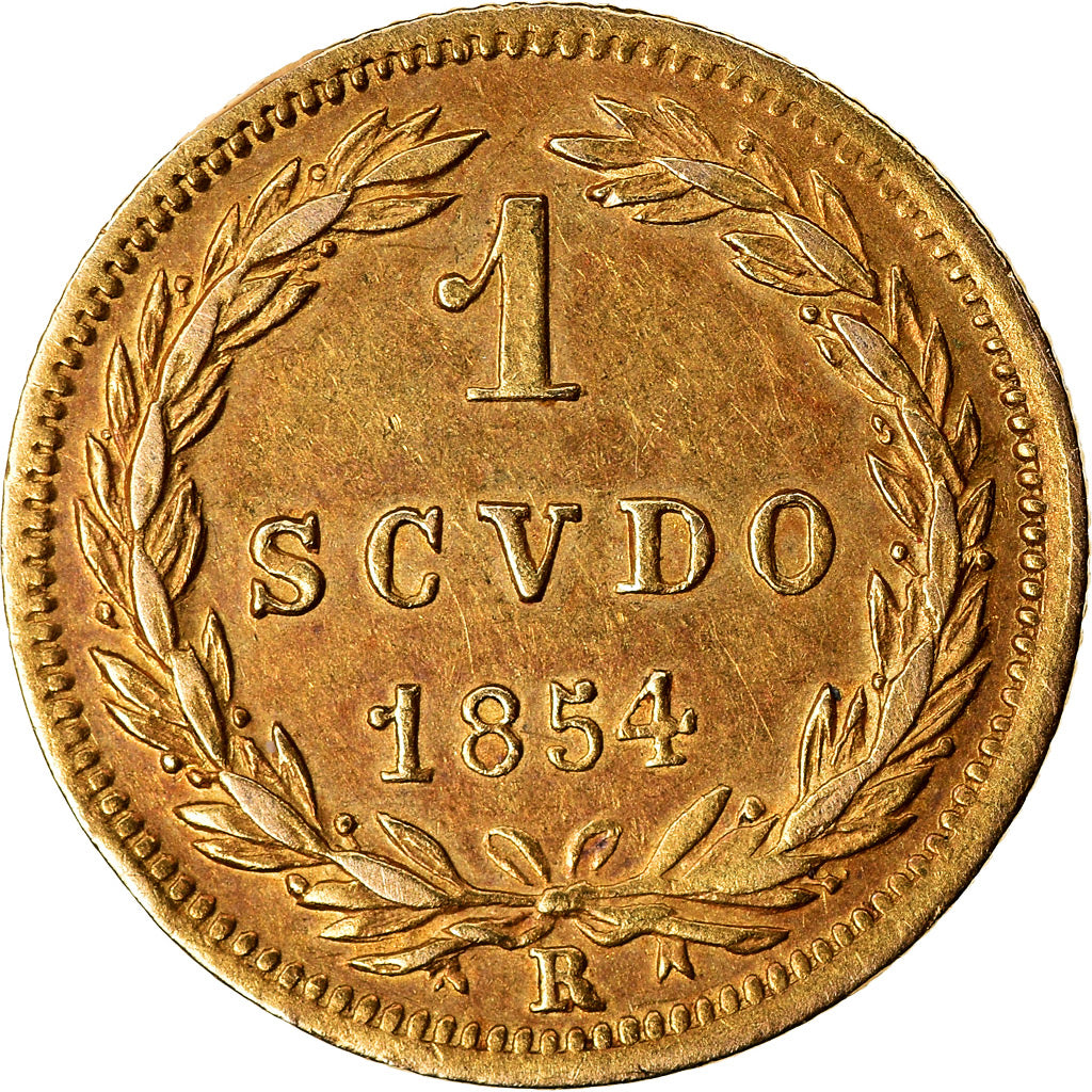 Münze, Italien Staaten, PAPAL STATES, Pius IX, Scudo, 1854, Roma, VZ, Gold
