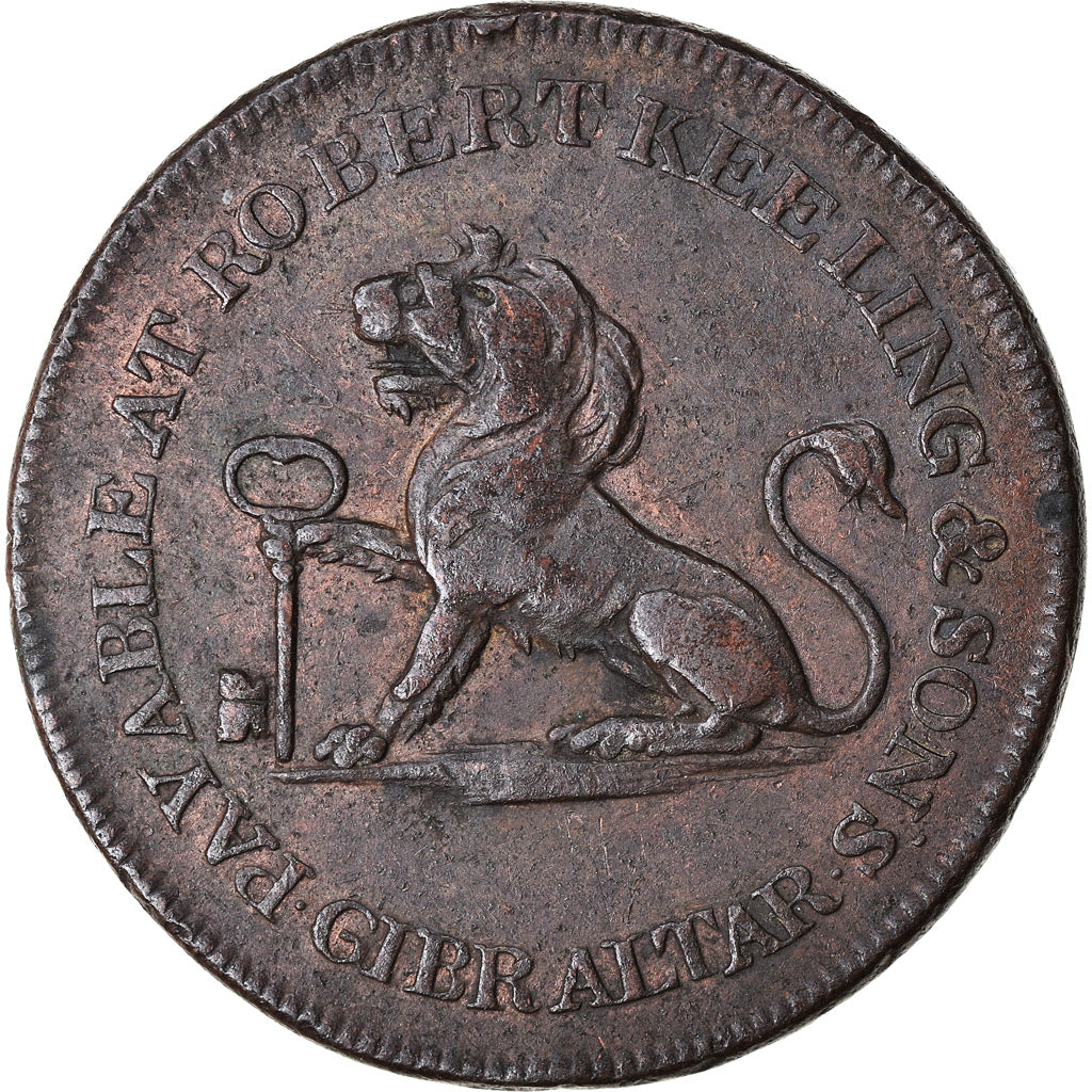 Coin, Gibraltar, Quarto, 1810, EF(40-45), Copper, KM:Tn3.1