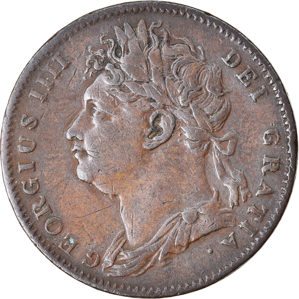Coin, Great Britain, George IV, Farthing, 1825, EF(40-45), Copper, KM:677